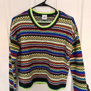 CAbi Vibrant Striped Crew Neck Sweater